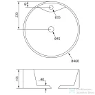 Sapho YAKARTA  mosdó, kerek, lefolyó nélkül BH7021