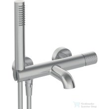   Deante SILIA HEXA kádtöltő csaptelep zuhanyszettel, szálcsiszolt acél BHS_F11M