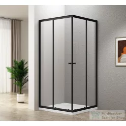   AQUALINE AGGA BLACK zuhanykabin, 900x900mm, matt fekete profil/transzparent üveg (BLF909)
