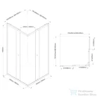 AQUALINE AGGA BLACK zuhanykabin, 900x900mm, matt fekete profil/transzparent üveg (BLF909)