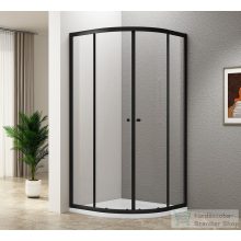   AQUALINE ARLETA BLACK íves zuhanykabin, 800x800mm, matt fekete profil/transzparent üveg (BLS800)