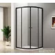 AQUALINE ARLETA BLACK íves zuhanykabin, 900x900mm, matt fekete profil/transzparent üveg (BLS900)