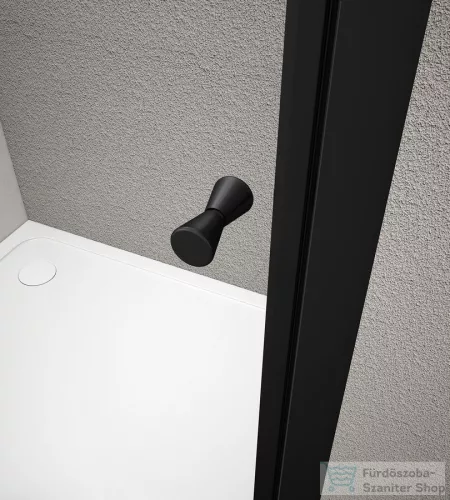 AQUALINE ARLETA BLACK íves zuhanykabin, 900x900mm, matt fekete profil/transzparent üveg (BLS900)