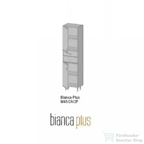 Leziter Bianca Plus 45 magas szekrény 2 ajtóval, 2 fiókkal, sonoma tölgy színben, jobbos BM452A2FSTSTJ