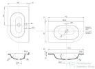 Sapho PULSE Öntöttmárvány mosdó 750x44x450mm, bal BM752