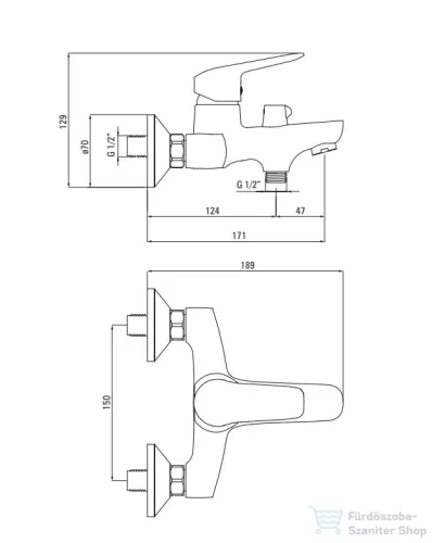 Deante NEO BORO kádtöltő csaptelep, matt fekete BMO_N10M
