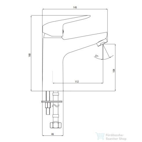 Deante NEO BORO mosdó csaptelep, leeresztő nélkül, matt fekete BMO_N20M