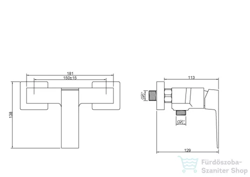 Invena PAROS zuhany csaptelep,króm BN-09-001-A