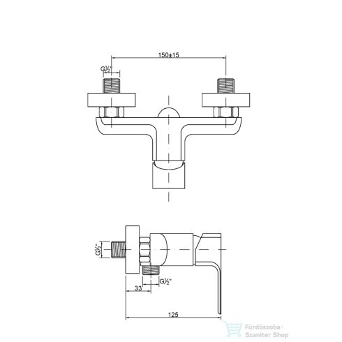 Invena NYKS zuhany csaptelep zuhanyszett nélkül,króm BN-28-001-S