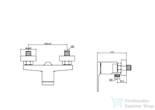 Invena MIDNIGHT zuhany csaptelep,fekete/rózsa arany BN-35-014-V