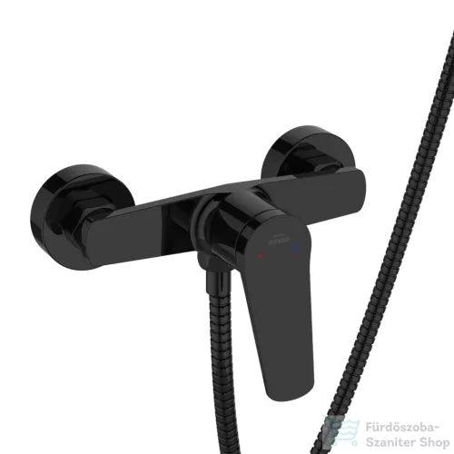 Invena ALONIA zuhany csaptelep, zuhanyszettel, PVD fényes fekete BN-70-004-V
