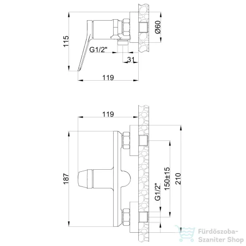 Invena ALONIA zuhany csaptelep, zuhanyszettel, szálcsiszolt arany BN-70-009-V