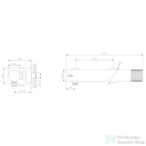 Invena MOONLIGHT zuhany csaptelep,fekete/rózsa arany BN-77-014-V