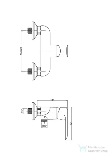 Invena SIROS zuhany csaptelep,króm BN-90-001-A