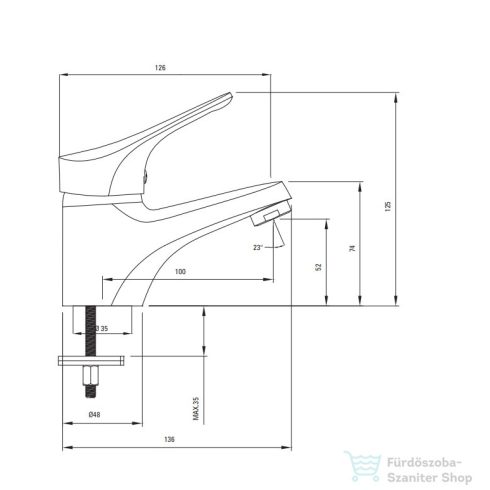 Deante JOKO mosdó csaptelep automata leeresztővel, króm BOJ_021M