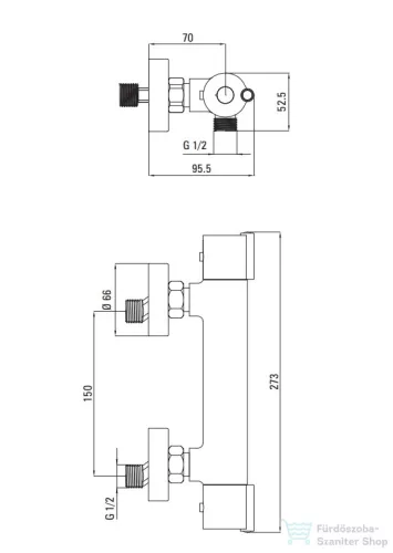 Deante NEO JOKO termosztátos zuhany csaptelep,  króm BOJ_04BT