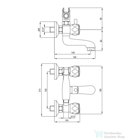 Deante NEO TENO kádtöltő csaptelep zuhanyszettel, króm BON_011D