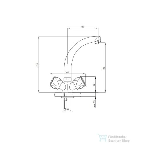Deante NEO TENO mosdó csaptelep, leeresztő nélkül, króm BON_020D