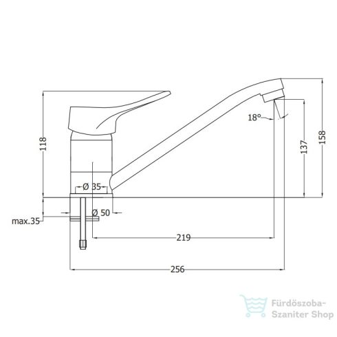 Deante VERO mosogató csaptelep, króm BOW_060M
