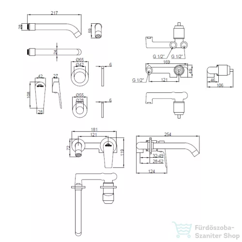 Invena DOKOS falsík alatti mosdó csaptelep leeresztő nélkül,króm BP-19-U01-A