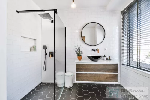 Invena MIDNIGHT falsík alatti mosdó csaptelep 21 cm-es kifolyóval,leeresztő nélkül,fekete/rózsa arany BP-35-U14-V