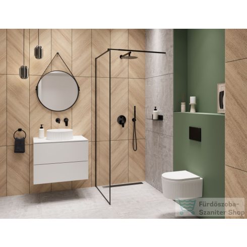 Invena ALONIA falsík alatti mosdó csaptelep, leeresztő nélkül, PVD fényes fekete BP-70-U04-V