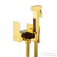   Invena szögletes falsík alatti bidé csaptelep alaptesttel,arany hatású BP-K0-B09-L