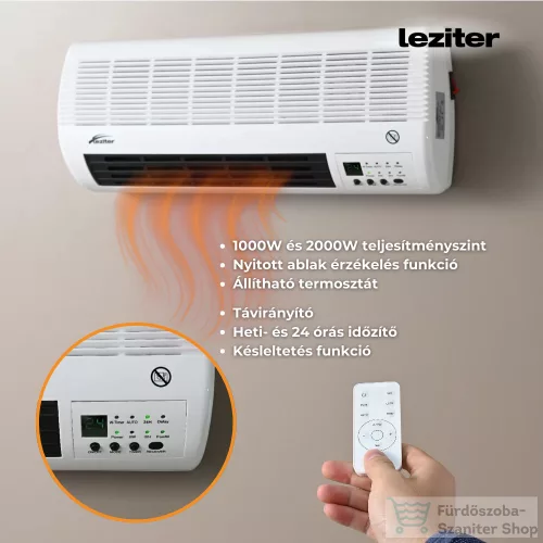 Leziter Thira elektromos fali fűtőtest 1000W/2000W BPT-2000B-4501L-ERP