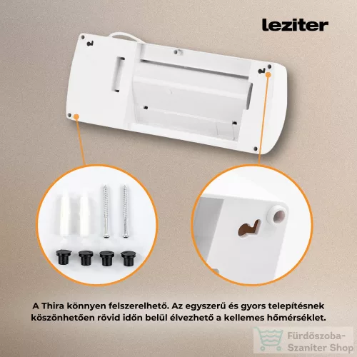 Leziter Thira elektromos fali fűtőtest 1000W/2000W BPT-2000B-4501L-ERP