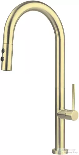 Deante OLFATO mosogató csaptelep kihúzható kifolyóval, szálcsiszolt arany BQO_R72M