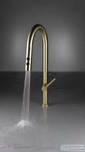 Deante OLFATO mosogató csaptelep kihúzható kifolyóval, szálcsiszolt arany BQO_R72M