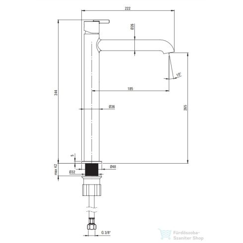Deante SILIA magasított mosdó csaptelep, fehér BQS_A20K