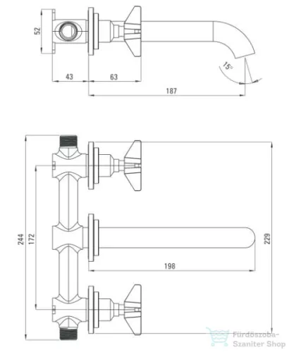 Deante Temisto fali mosdó csaptelep, leeresztő nélkül,  króm BQT 054D