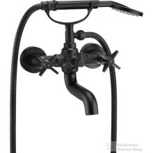   Deante TEMISTO kádtöltő csaptelep, zuhanyszettel, fekete BQT N11D