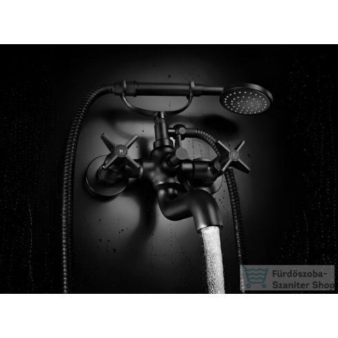 Deante TEMISTO kádtöltő csaptelep, zuhanyszettel, fekete BQT N11D