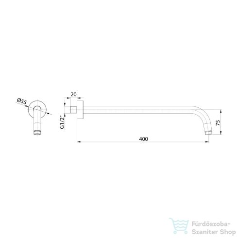 Sapho Zuhanykar, 400mm, matt arany (BR519)
