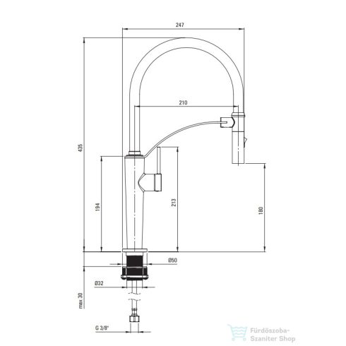 Deante CORDA konyhai csaptelep, rugalmas kifolyóval, szálcsiszolt bronz BRC_C72M