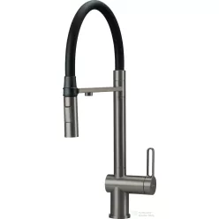   Deante MAGNETIC mosogató csaptelep rugalmas kifolyóval, vízszűrő csatlakozóval, titanium BRM_D75M