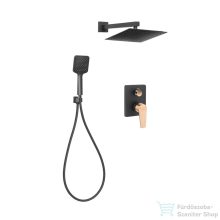   Invena MIDNIGHT falsík alatti zuhanyrendszer alaptesttel,fekete/rózsa arany BS-35-014-V