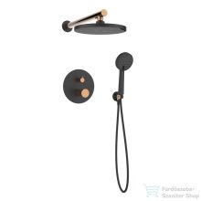   Invena MOONLIGHT falsík alatti zuhanyrendszer alaptesttel, fekete-rózsa arany BS-77-014-V