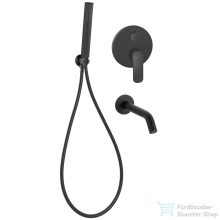   Invena SIROS falsík alatti kád csaptelep belső egységgel,matt fekete BS-90-W12-A