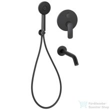   Invena SIROS falsík alatti kád csaptelep belső egységgel,matt fekete BS-90-W13-A