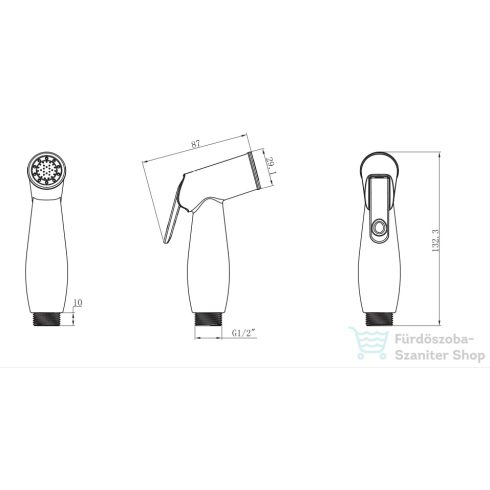 AQUALINE bidézuhany, króm BS5003
