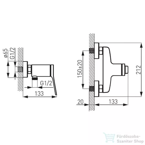 Ferro STRATOS zuhanycsaptelep, fekete BSC7BL