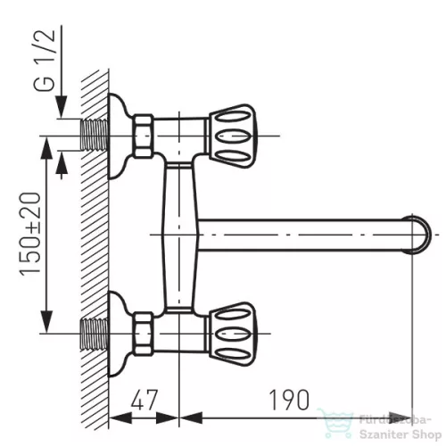 Ferro Standard Fali mosogató csaptelep BST5