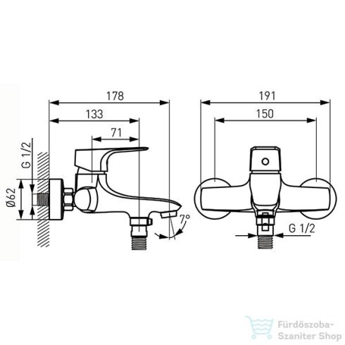 Ferro TIGA VERDELINE Kádcsaptelep, króm BTG1VL