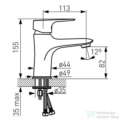 Ferro TIGA VerdeLine mosdó csaptelep, klik-klak leeresztővel, króm BTG2VL