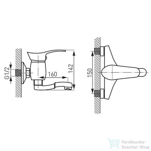 Ferro PADWA fali mosdó csaptelep, leeresztő nélkül, króm BTP3