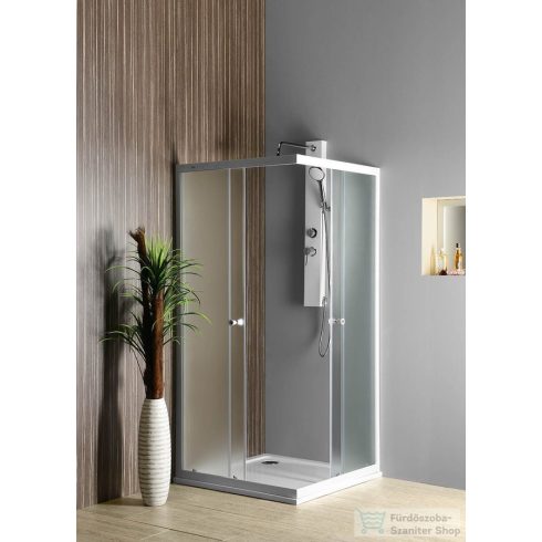 AQUALINE ALAIN szögletes zuhanykabin, 80x80cm, BRICK üveg BTQ800