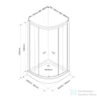 AQUALINE ARLEN íves zuhanykabin, 80x80x185cm, R55, fehér, BRICK üveg (YR800 helyett) BTR800